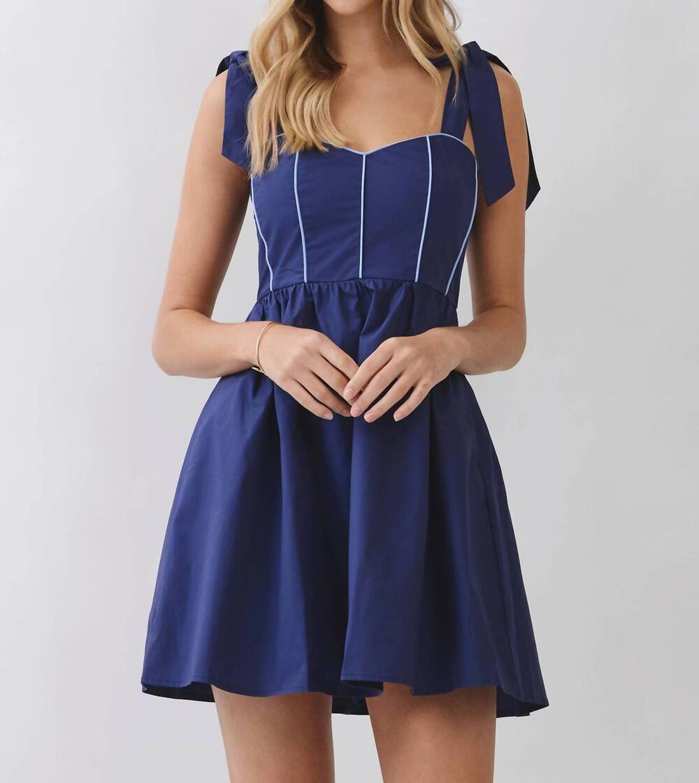 NEW TCEC weekend favorite tie shoulder mini dress in navy